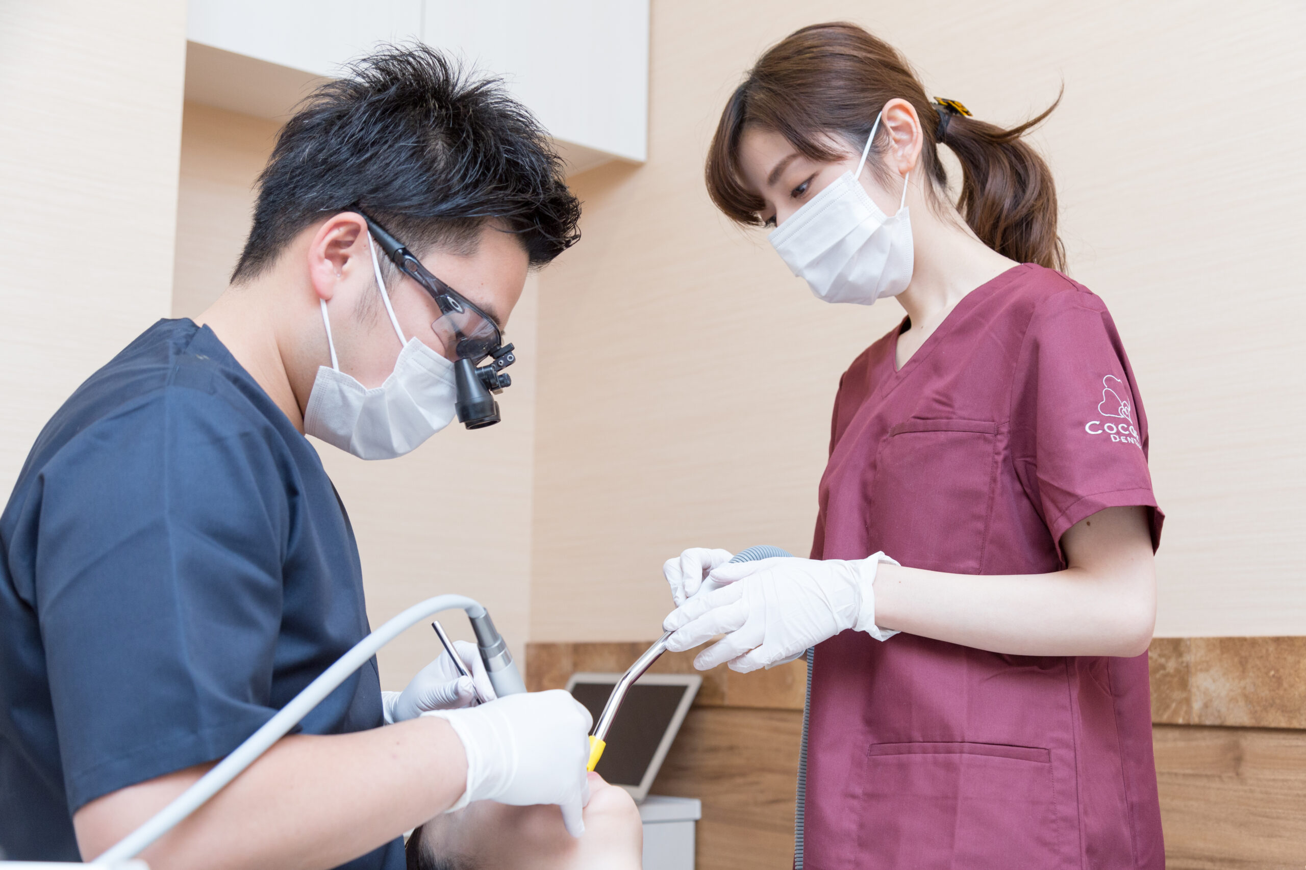 治療を実際にしているところ