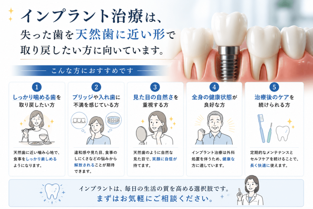 インプラント治療はこんな人におすすめ